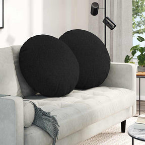 Vidaxl zitkussens 2 st stof zwart ø60 x 21 cm