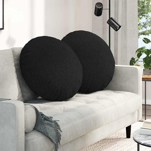 Vidaxl zitkussens 2 st stof zwart ø60 x 21 cm