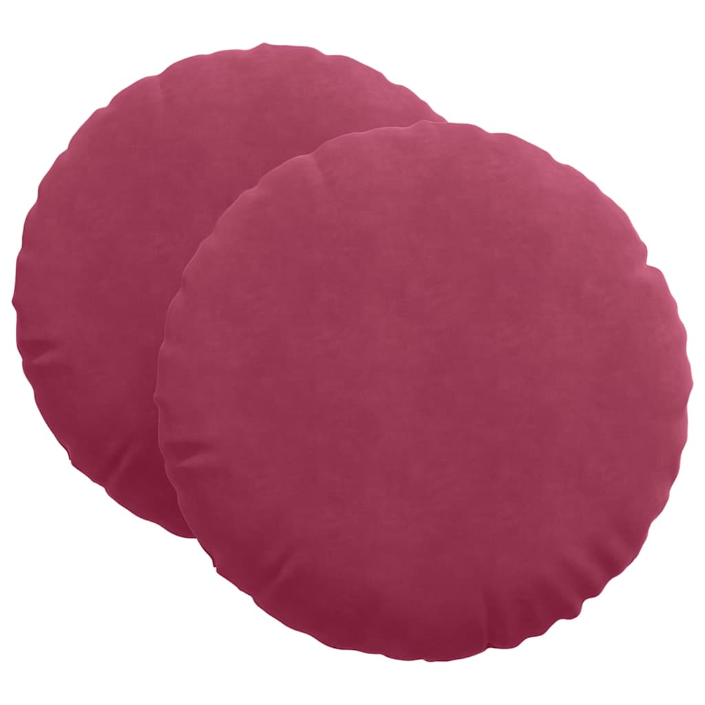 Vidaxl zitkussens 2 pcs wijnrood ø 80 x 29 cm fluweel