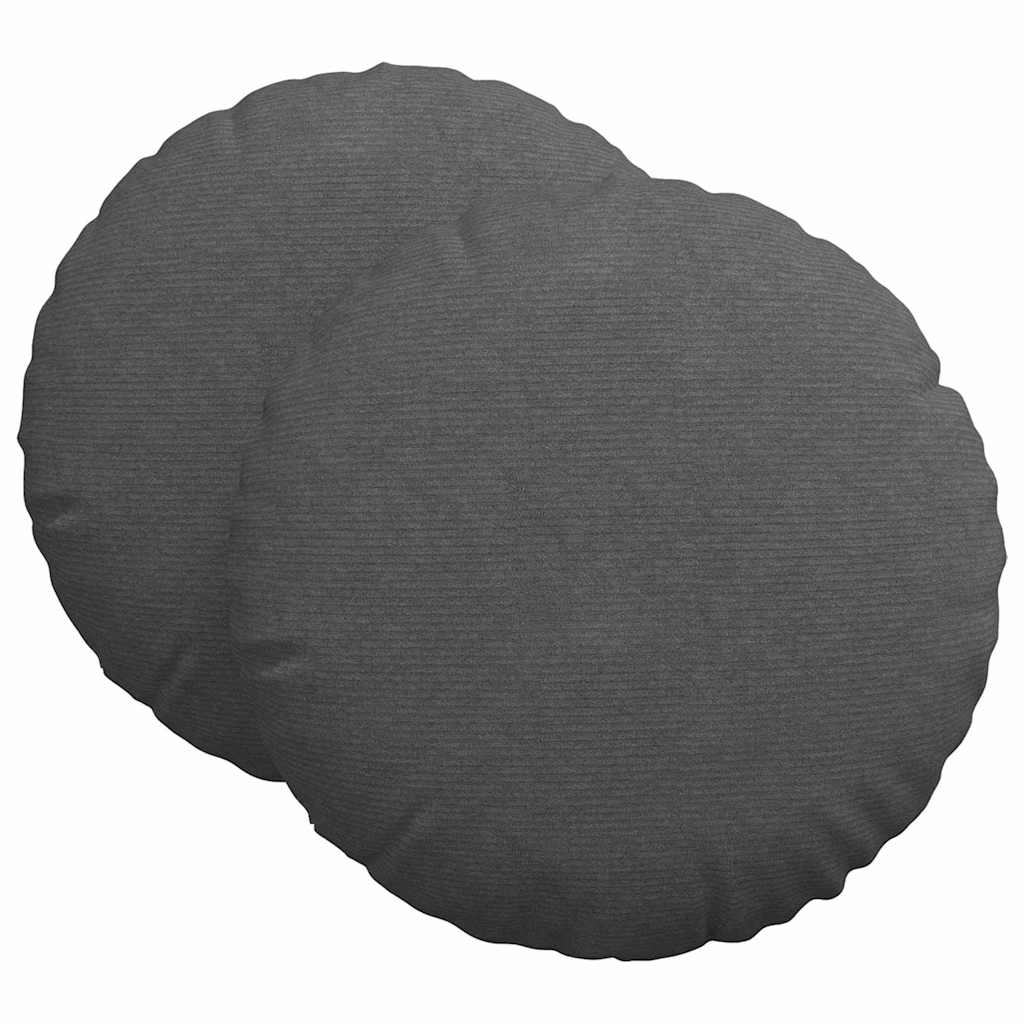 Vidaxl zitkussens 2 pcs donkergrijs ø 80 cm katoen stof