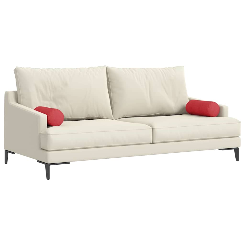 Vidaxl bolster kussens 2 stuks rood ø 15 x 40 cm stof