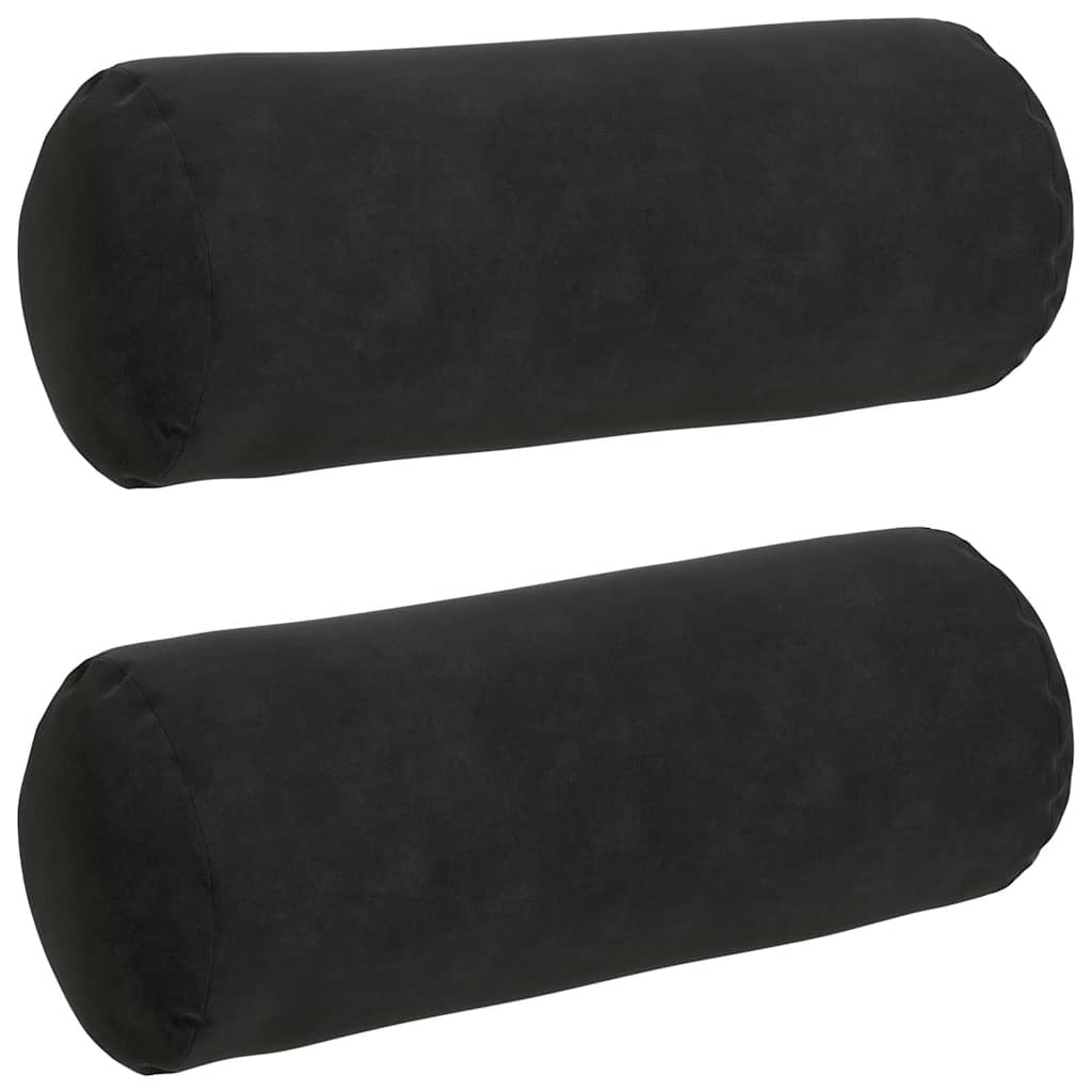 Vidaxl bolster kussens 2 stuks zwart ø 15 x 40 cm cordstof