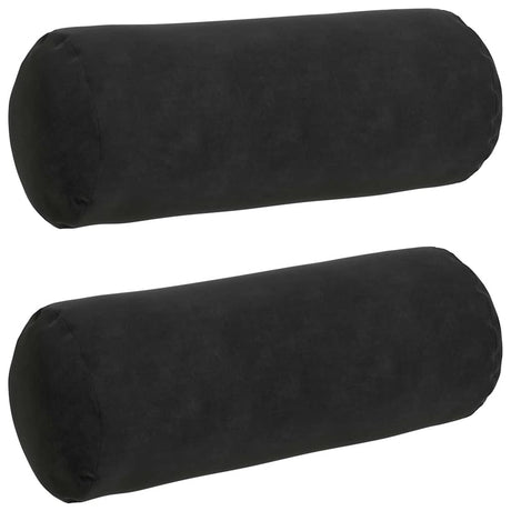 Vidaxl bolster kussens 2 stuks zwart ø 15 x 40 cm cordstof