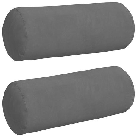 Vidaxl bolster kussens 2 stuks donkergrijs ø 15 x 40 cm microvezel stof