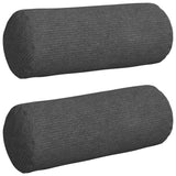 Vidaxl bolster kussens 2 stuks donkergrijs ø 15 x 40 cm cordstof