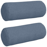 Vidaxl bolster kussens 2 stuks blauw ø 15 x 40 cm cordstof