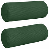 Vidaxl bolster kussens 2 stuks donkergroen ø 15 x 40 cm cordstof
