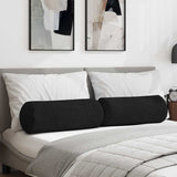 Vidaxl bolster kussens 2 stuks zwart ø 25 x 70 cm stof