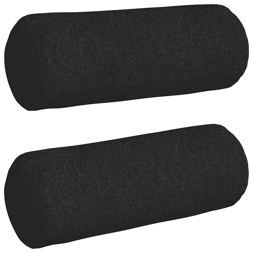 Vidaxl bolster kussens 2 stuks zwart ø 25 x 70 cm stof