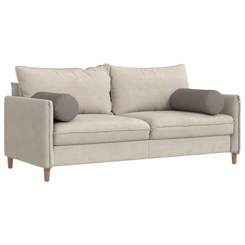 Vidaxl bolster kussens 2 stuks taupe ø 25 x 70 cm stof