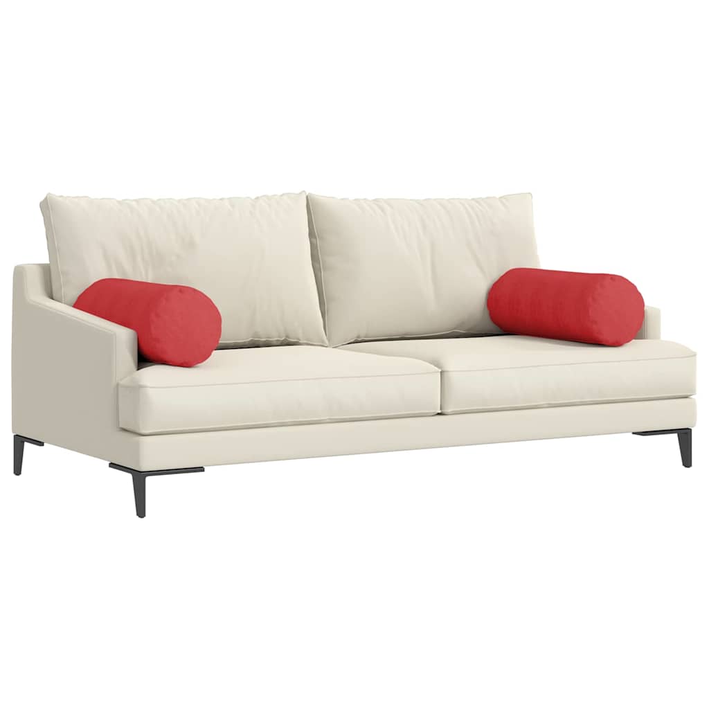 Vidaxl bolster kussens 2 stuks rood ø 25 x 70 cm stof