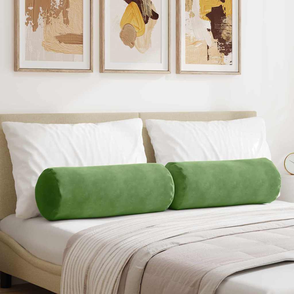 Vidaxl bolster kussens 2 stuks lichtgroen ø 25 x 70 cm cordstof