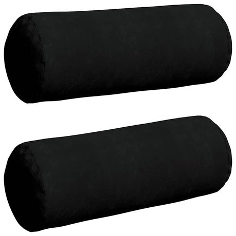 Vidaxl bolster kussens 2 stuks zwart ø 25 x 70 cm microvezel stof