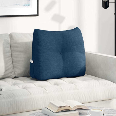 Vidaxl rugkussen blauw 60 x 24 x 50 cm stof