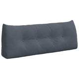 Vidaxl rugkussen donkergrijs 120 x 24 x 50 cm fluweel