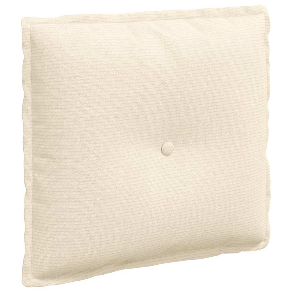 Vidaxl rugkussen crème 50 x 45 cm cordstof