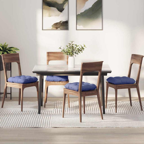 Vidaxl zitkussens 4 pcs jeans blauw 45 x 45 x 12 cm stof