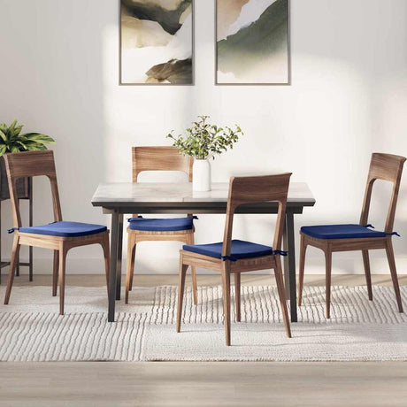 Vidaxl zitkussens 4 pcs politieblauw 40 x 40 x 3 cm fluweel