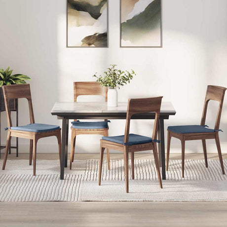 Vidaxl zitkussens 4 st katoen stof blauw 40 x 40 x 3 cm