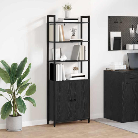 Vidaxl boekenkast 6-laags 60 x 24 x 161 cm bewerkt hout zwart eiken