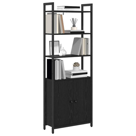 Vidaxl boekenkast 6-laags 60 x 24 x 161 cm bewerkt hout zwart eiken