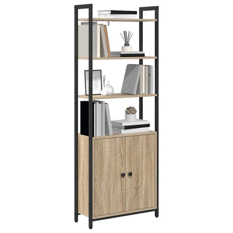Vidaxl boekenkast 6-laags 60 x 24 x 161 cm bewerkt hout sonoma eiken