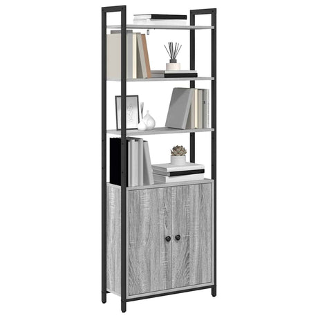 Vidaxl boekenkast 6-laags 60 x 24 x 161 cm bewerkt hout grijs sonoma