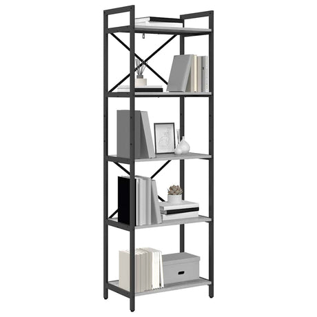 Vidaxl boekenkast 5-laags 56 x 34 x 171 cm bewerkt hout grijs sonoma