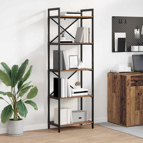Vidaxl boekenkast 5-laags 56 x 34 x 171 cm bewerkt hout oud hout