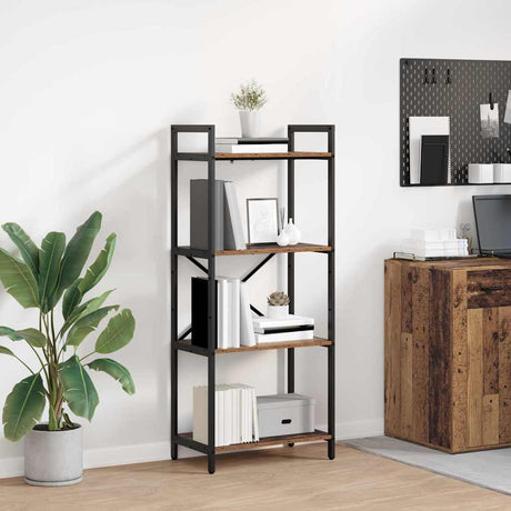 Vidaxl boekenkast 4-laags 56 x 34 x 133,5 cm bewerkt hout oud hout