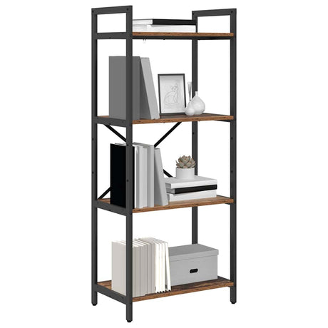 Vidaxl boekenkast 4-laags 56 x 34 x 133,5 cm bewerkt hout oud hout