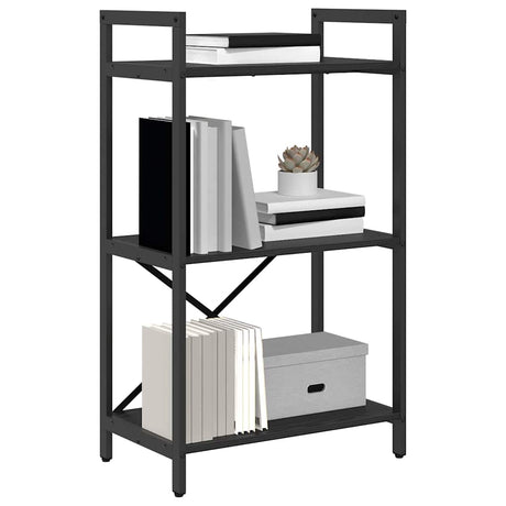 Vidaxl boekenkast 3-laags 56 x 34 x 96 cm bewerkt hout zwart eiken