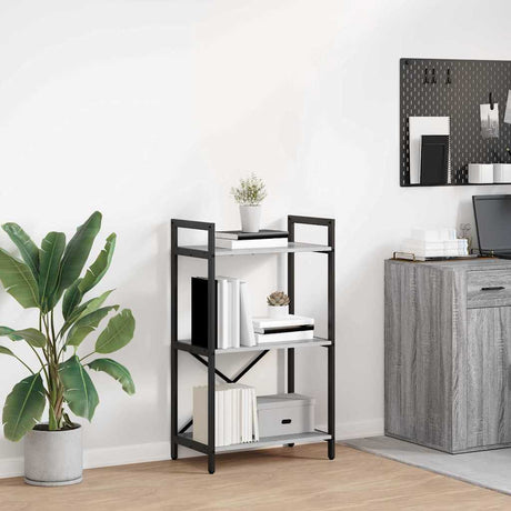 Vidaxl boekenkast 3-laags 56 x 34 x 96 cm bewerkt hout grijs sonoma