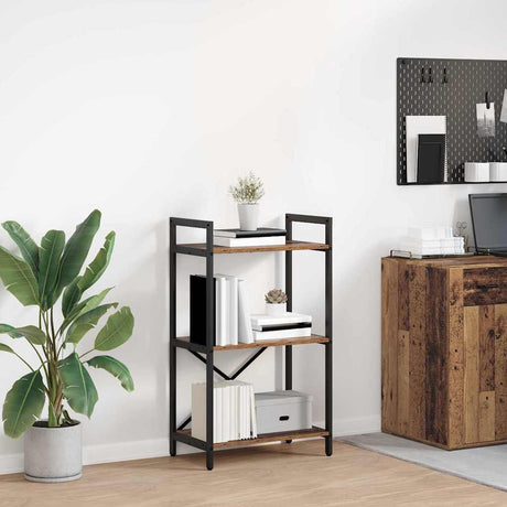 Vidaxl boekenkast 3-laags 56 x 34 x 96 cm bewerkt hout oud hout