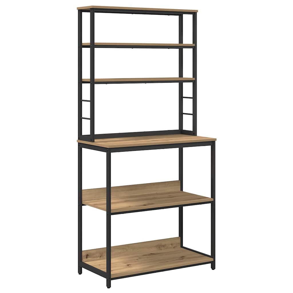 Vidaxl keukenplank 5-laags 80 x 40 x 168 cm bewerkt hout artisan eiken