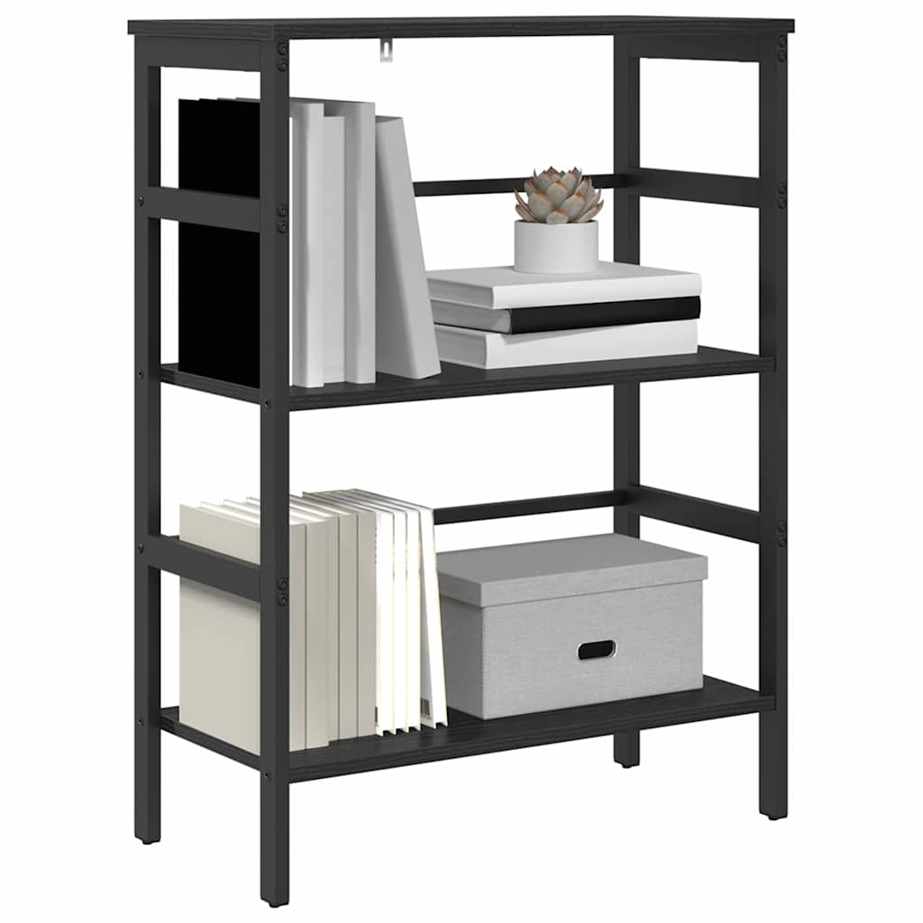 Vidaxl boekenkast 2-laags 60 x 29,5 x 81 cm bewerkt hout zwart eiken