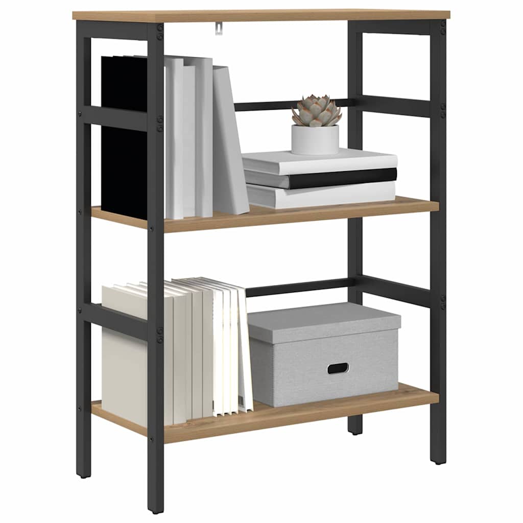 Vidaxl boekenkast 2-laags 60 x 29,5 x 81 cm bewerkt hout artisan eiken