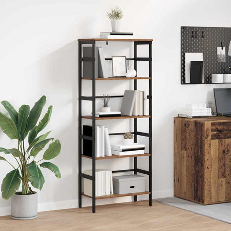 Vidaxl boekenkast 4-laags 60 x 29,5 x 149 cm bewerkt hout oud hout