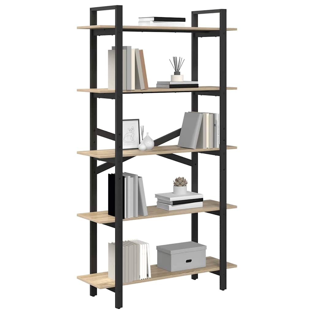 Vidaxl boekenkast 5-laags 100 x 33,5 x 178 cm bewerkt hout