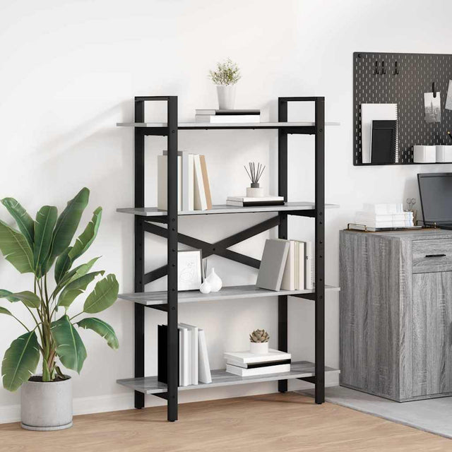 Vidaxl boekenkast grijs sonoma 100 x 33,5 x 140 cm bewerkt hout