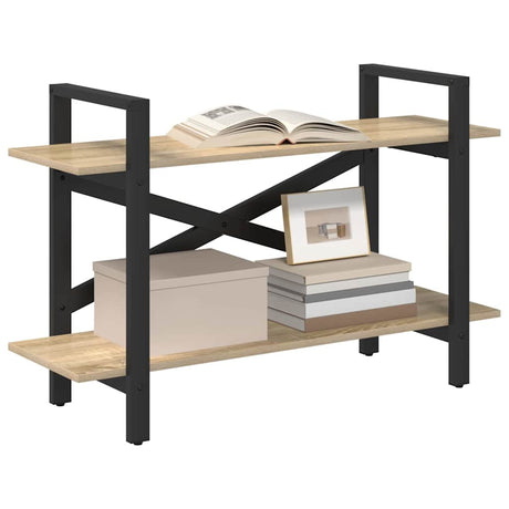 Vidaxl boekenkast 2-laags 100 x 33,5 x 64 cm bewerkt hout sonoma eiken