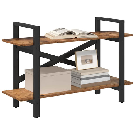Vidaxl boekenkast 2-laags 100 x 33,5 x 64 cm bewerkt hout oud hout