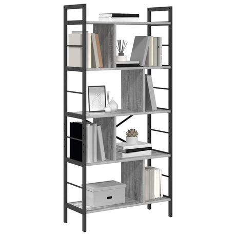 Vidaxl boekenkast 9-laags 75 x 30 x 156 cm bewerkt hout grijs sonoma