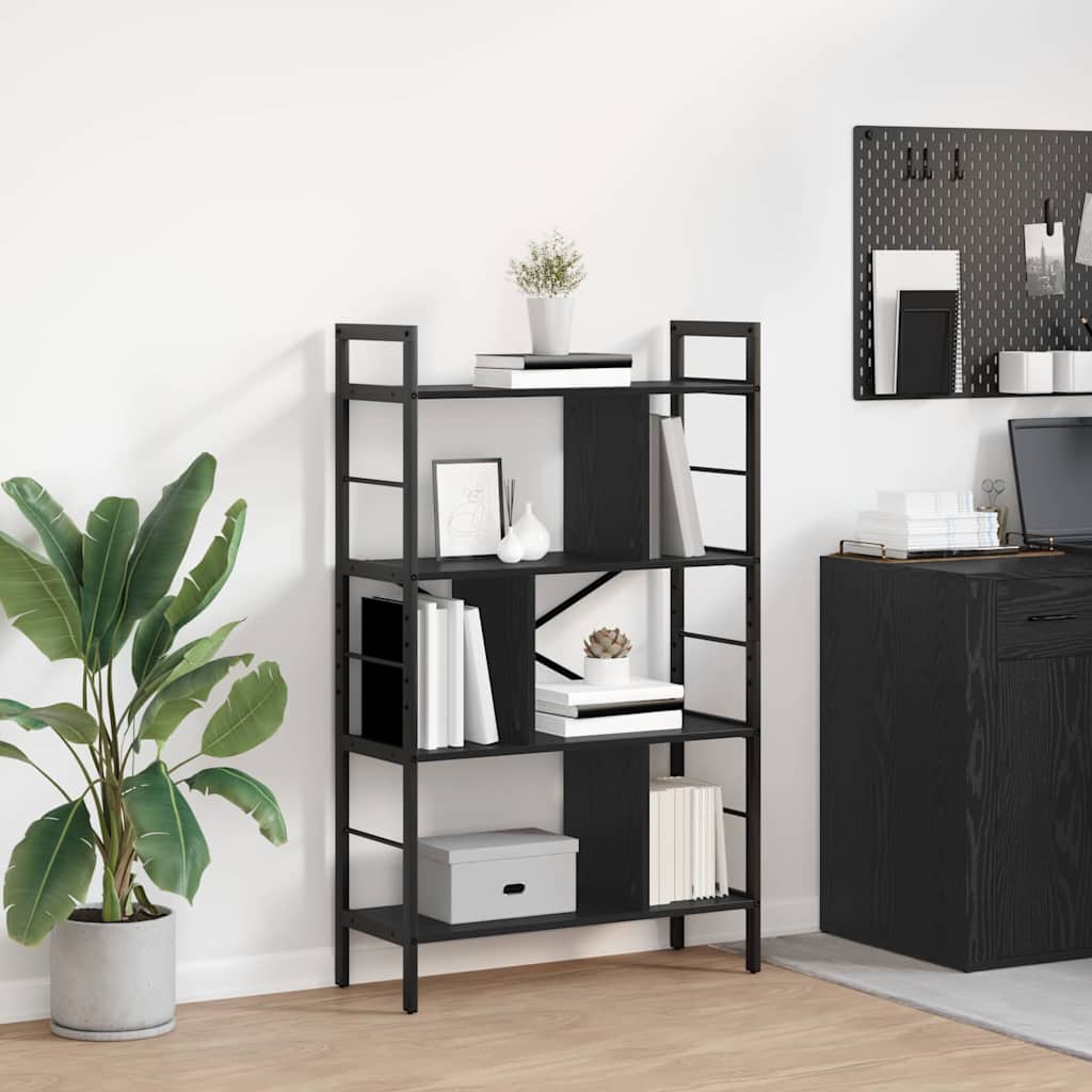 Vidaxl boekenkast 7-laags 75 x 30 x 123,5 cm bewerkt hout zwart eiken