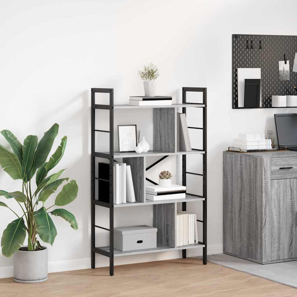 Vidaxl boekenkast grijs sonoma 75 x 30 x 123,5 cm bewerkt hout 7-laags