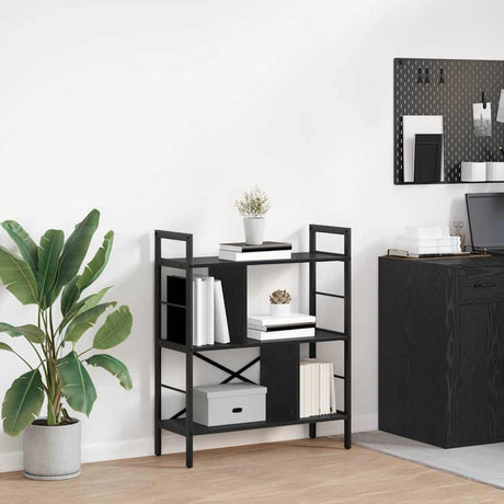 Vidaxl boekenkast 5-laags 75 x 30 x 91 cm bewerkt hout zwart eiken