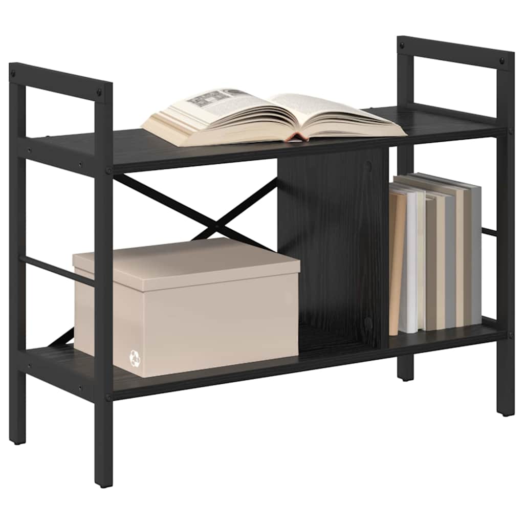 Vidaxl boekenkast 3-laags 75 x 30 x 58,5 cm bewerkt hout zwart eiken