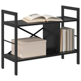 Vidaxl boekenkast 3-laags 75 x 30 x 58,5 cm bewerkt hout zwart eiken