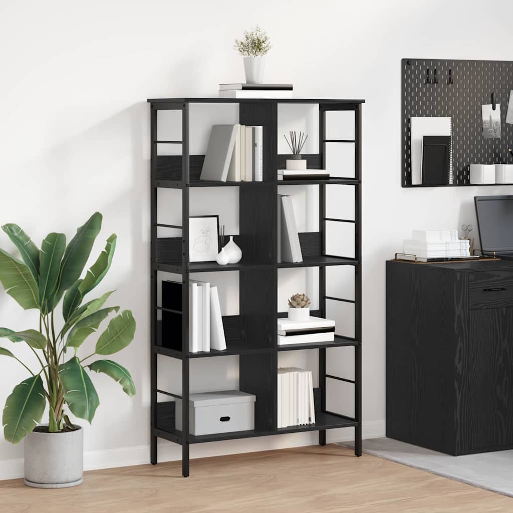 Vidaxl boekenkast 8-laags 82 x 32 x 144,5 cm bewerkt hout zwart eiken