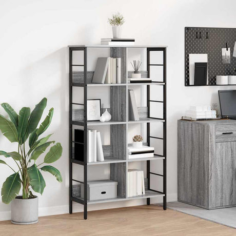 Vidaxl boekenkast grijs sonoma 82 x 32 x 144,5 cm bewerkt hout 8-laags